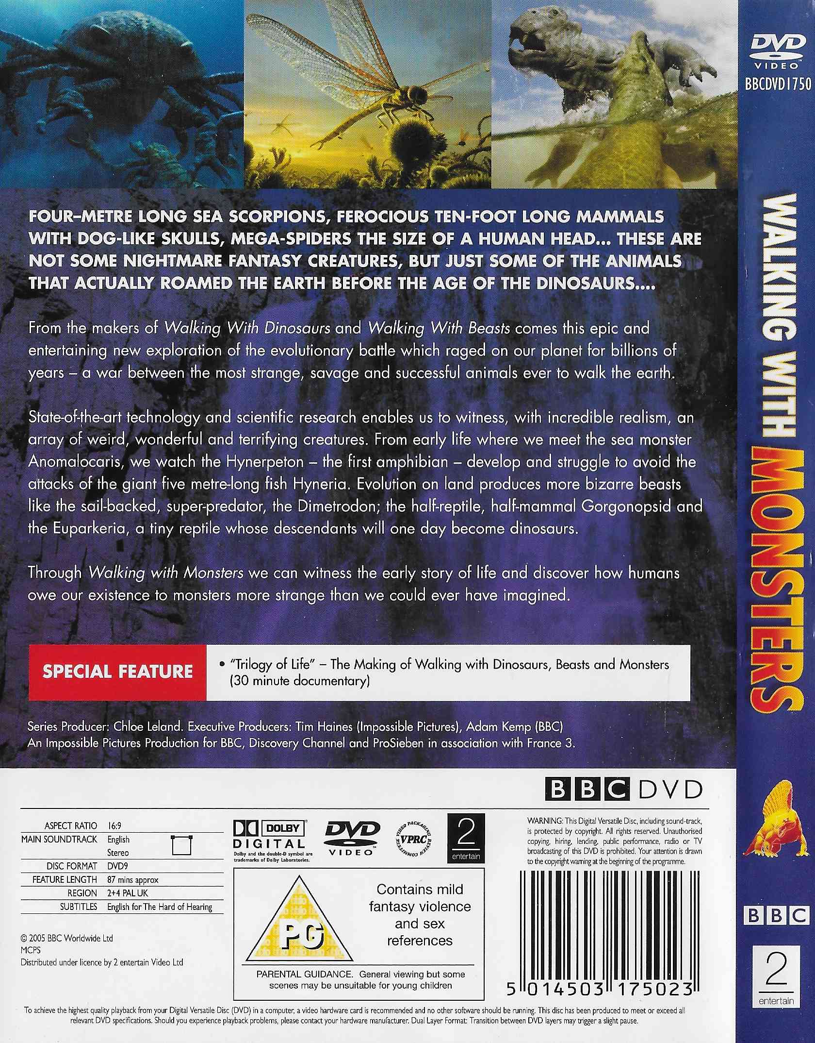 Picture of BBCDVD 1750 Walking with monsters by artist Unknown from the BBC records and Tapes library